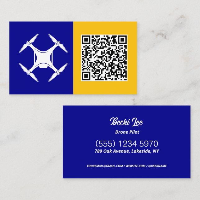 UAV Pilot Custom QR Visitenkarte (Vorne/Hinten)
