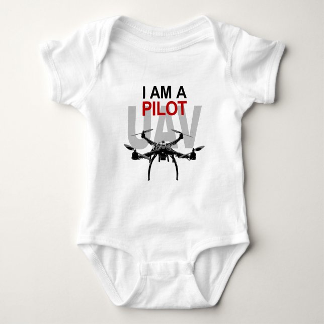 UAV Quadpilot Quadcopter Pilot Baby Strampler (Vorderseite)