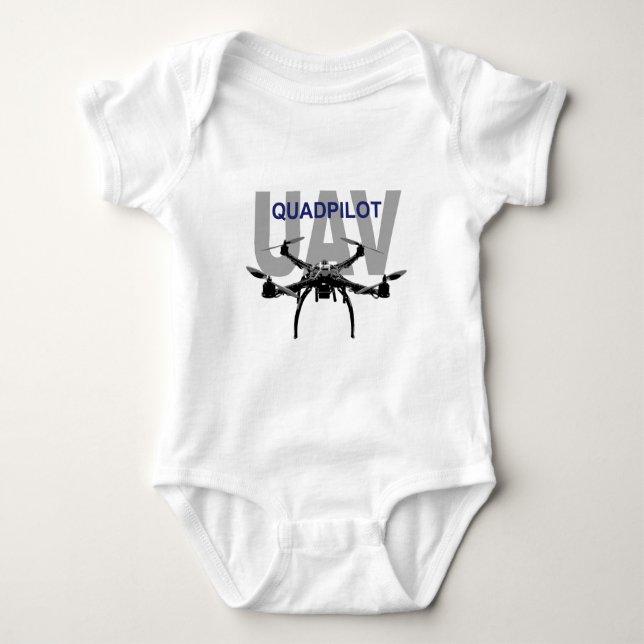 UAV Quadpilot Quadcopter Pilot Baby Strampler (Vorderseite)