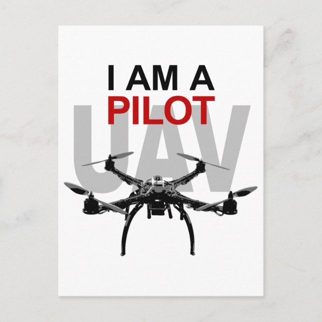 UAV Quadpilot Quadcopter Pilot Postkarte (Vorderseite)