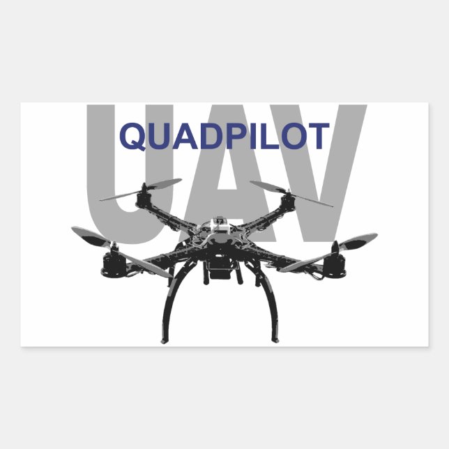 UAV Quadpilot Quadcopter Pilot Rechteckiger Aufkleber (Vorderseite)