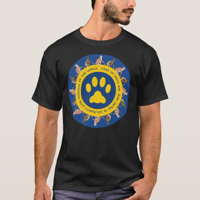 UAW-Logo mit Jorts und Jean Classic T - Shirt (Vorderseite)