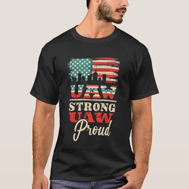 UAW Strong Solidarity UAW Proud Gewerkschaft UAW L T-Shirt (Vorderseite)