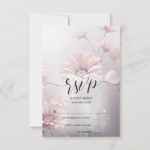 UAWG 2 Atemberaubend Elegant Pink Daisies RSVP Karte