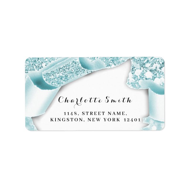 UAWG 3d Glitzer Frame Bridal Wedding Baby Dusche Adressaufkleber (Vorne)