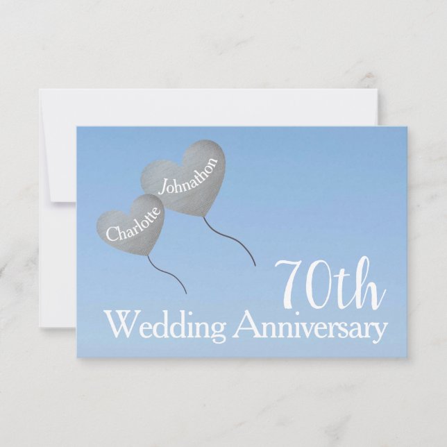 UAWG 70. Platin Hochzeitskarte RSVP Karte (Vorderseite)