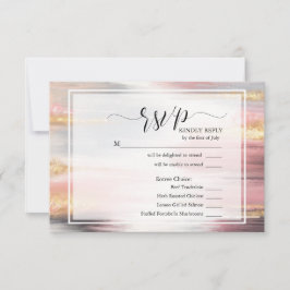 UAWG Abstrakt Paint Stroke Blush Gold Kohle RSVP Karte
