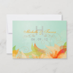 UAWG - Abstrakte Hochzeitseinladungen von Aqua RSVP Karte