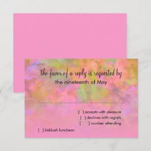 UAWG Abstraktes Design in Rosa RSVP Karte