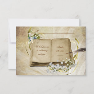 UAWG- Altes Hochzeitbuch RSVP Karte