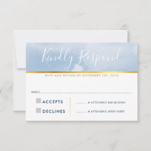 UAWG-ANTWORT-WARTEkarte intelligenter blauer RSVP Karte