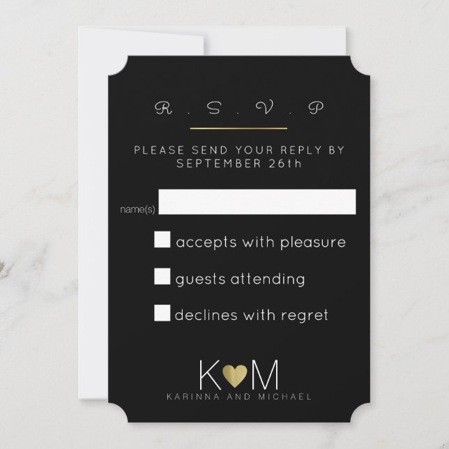 UAWG / antworten . Antwort Etiquette Hochzeit Einladung (Vorderseite)