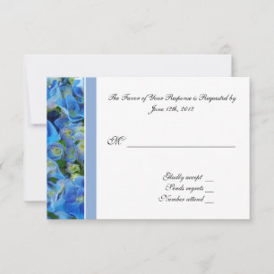 UAWG, Antwortkarte, blaue Hydrangea RSVP Karte