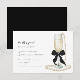 UAwg-Antwortkarte für das Black Bow-Brautparty RSVP Karte