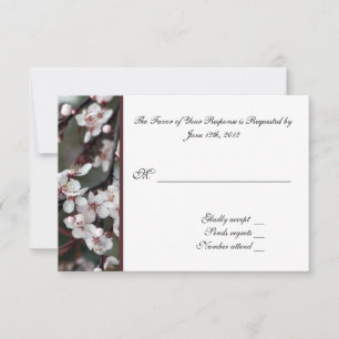 UAWG, Antwortkarte, Pflaume-Blume RSVP Karte