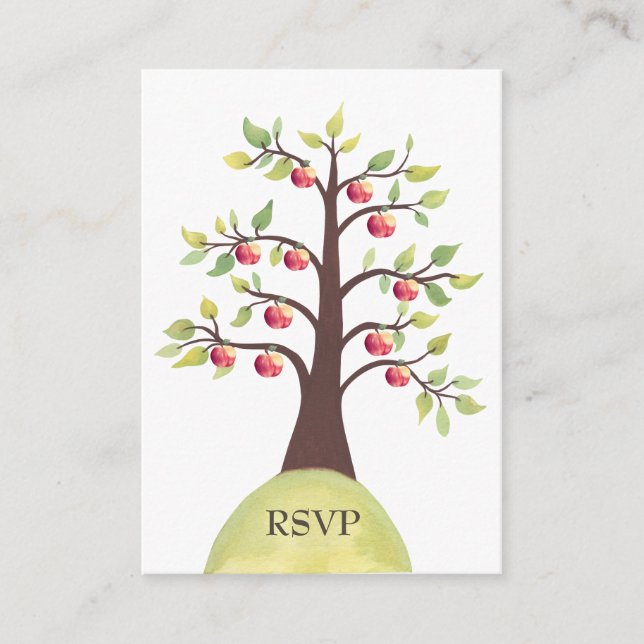 UAWG Apple Tree Watercolor Eggshell Wedding Cards Begleitkarte (Vorderseite)