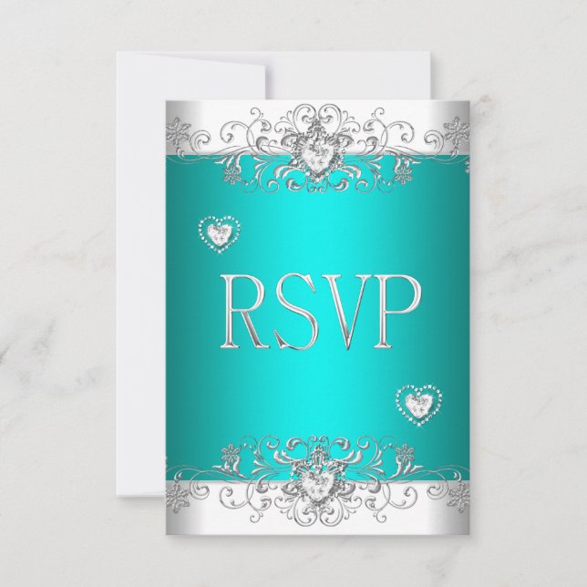 UAWG Aquamarine Silberschmiedeeisen RSVP Karte (Vorderseite)