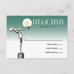 UAWG Art Deco Glam   Aquamarin RSVP Karte