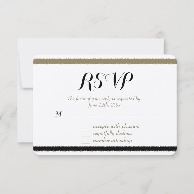 UAwg aus Gold und Schwarz RSVP Karte (Vorderseite)