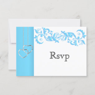 UAWG Baby Blue Floral Swirl und White RSVP Karte