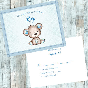 UAWG Baby Dusche Niedlich Brown Bär RSVP Karte