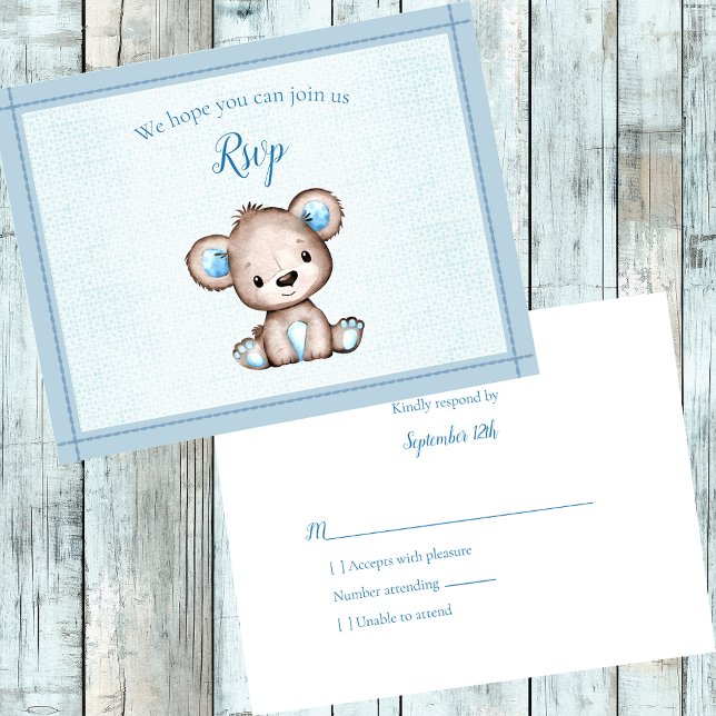 UAWG Baby Dusche Niedlich Brown Bär RSVP Karte (Von Creator hochgeladen)