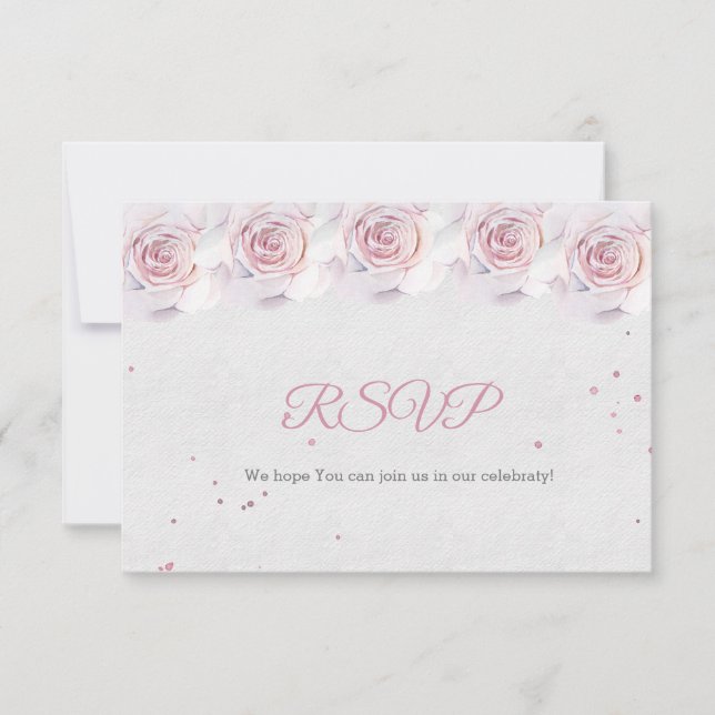 UAWG Baby Duschkarten Rosa RSVP Karte (Vorderseite)