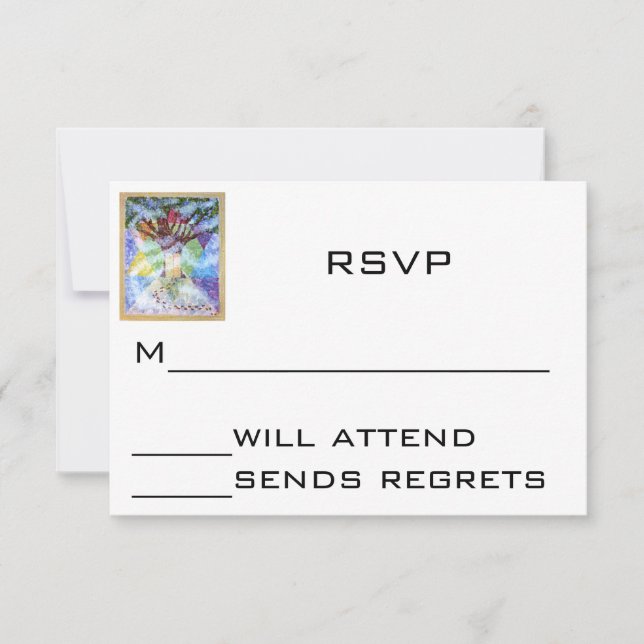 UAWG Bar Mitzvah oder Bat Mitzvah RSVP Karte (Vorderseite)