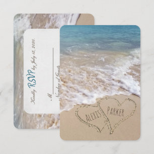 UAWG Beach Hochzeit mit Herzen Einladung