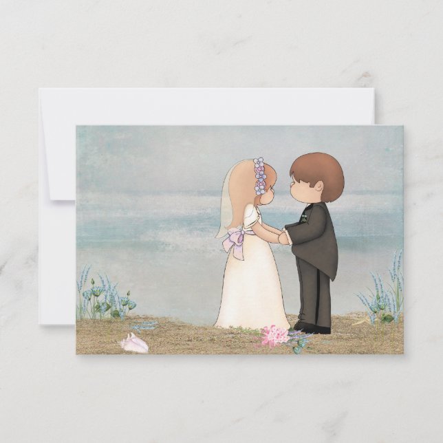 UAWG Beach Hochzeit RSVP Karte (Vorderseite)