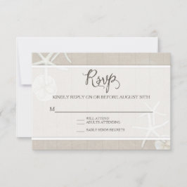 UAWG Beach Hochzeit Starfish Damask Holz Einfach RSVP Karte