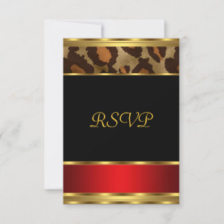 UAWG Birthday Party Gold Black Red Leopard Einladung