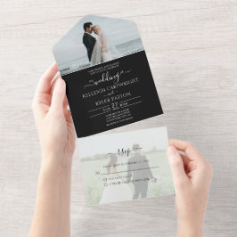 UAWG Black 2 Foto All in One Wedding Einladung