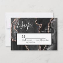 UAWG Black Agate Rose Gold Glitzer Response Card
