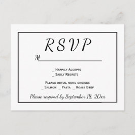 UAWG Black and White Minimalistisch Wedding Einladungspostkarte