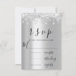UAWG Black Gray Silver Tropfens Hochzeit RSVP Karte