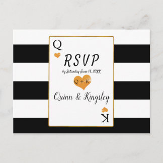 UAWG Black & White Strips King & Queen Cards Einladungspostkarte
