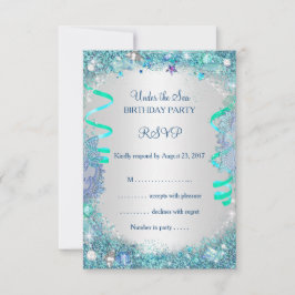 UAWG Blue Under Sea Birthday Party RSVP Karte