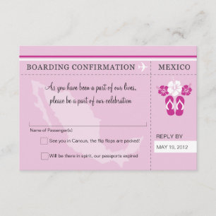 UAWG Boarding-Durchlauf NACH MEXIKO RSVP Karte