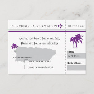 UAWG Boarding-Durchlauf NACH Puerto Rico RSVP Karte