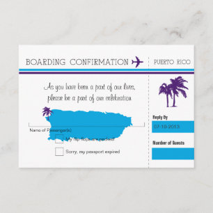 UAWG Boarding-Durchlauf NACH Puerto Rico RSVP Karte