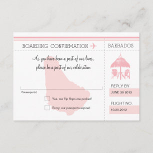 UAWG Boarding Pass auf BARBADOS RSVP Karte