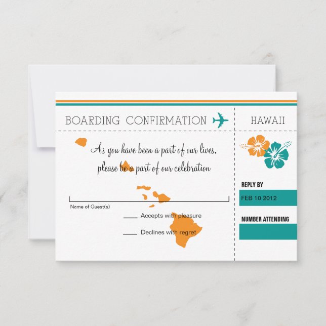 UAWG Boarding Pass bis Hawaii Einladung (Vorderseite)