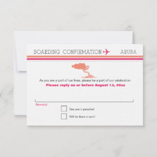 UAWG Boarding Pass to Aruba RSVP Karte