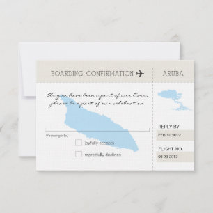 UAWG Boarding Pass to Aruba RSVP Karte