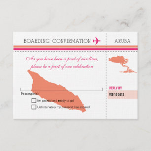 UAWG Boarding Pass to Aruba RSVP Karte