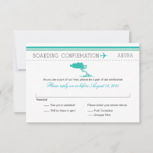 UAWG Boarding Pass to Aruba RSVP Karte