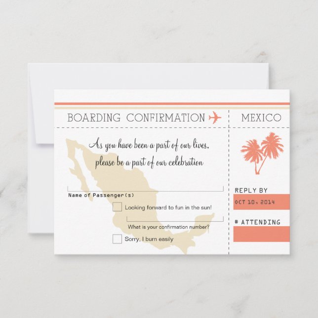 UAWG Boarding Pass TO MEXICO Einladung (Vorderseite)