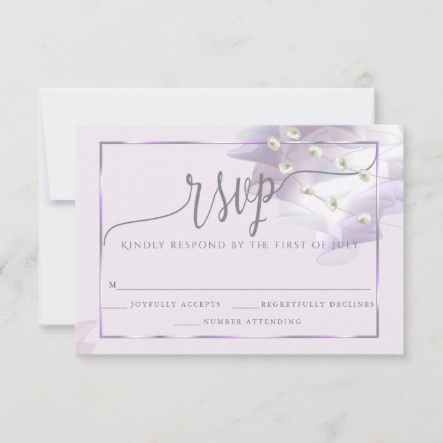 UAWG | BOHO Lilac Ombré Ruffles RSVP Karte (Vorderseite)
