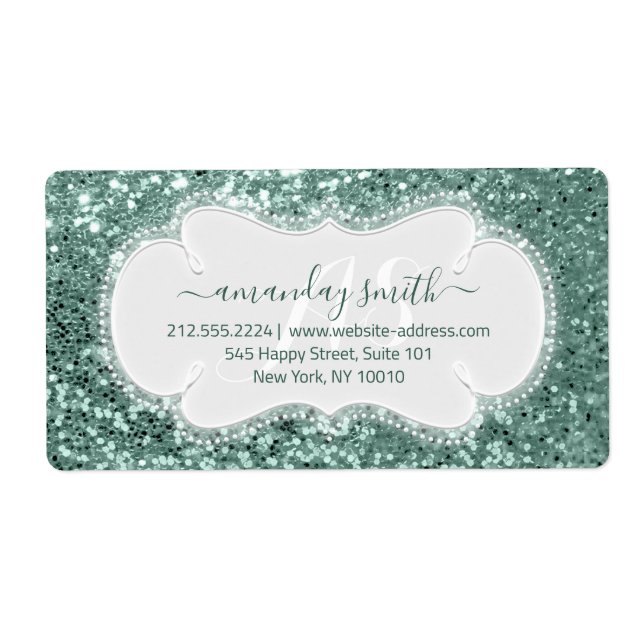 UAWG Bridal Sweet Monogram Wedding Mint Glitzer (Vorne)